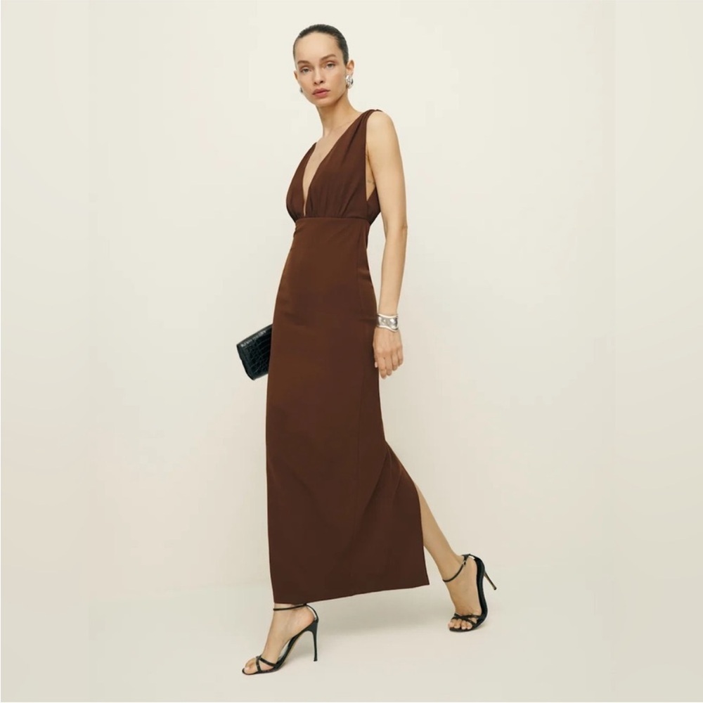Reformation x Laura Harrier- NWOT Chocolate Brown Velda Dress- Size 6 - Picture 7 of 9